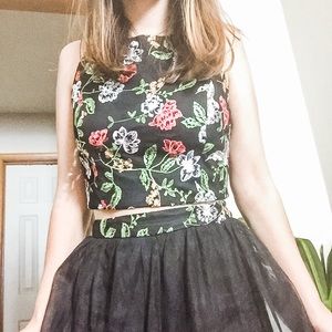 LAST Bohemian Floral Crop Top & Maxi Skirt Set